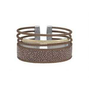 NEW ALOR women's multi strand cuff bangle in chocolate